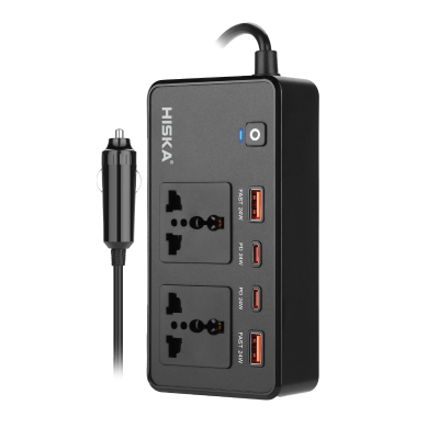 شارژر فندکی هیسکا مدل CH-5519 به توان 200 وات شارژرفندکی 200 وات هیسکا مدل CH-5519