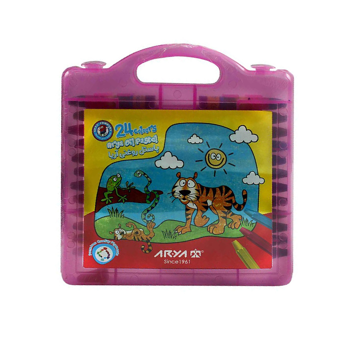 مداد شمعی 24 رنگ آریا کد 240 مداد شمعی 24 رنگ آریا کد 240