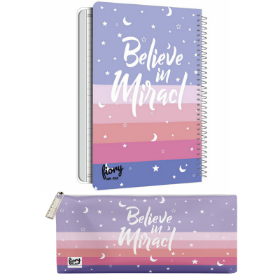 دفتر مشق مستر راد طرح ماه و ستاره کد fiory 2102 به همراه جامدادی