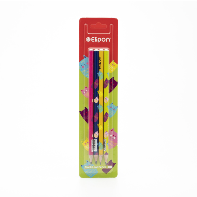 مداد مشکی الیپون طرح WILLOW کد 8101840 بسته 4 عددی