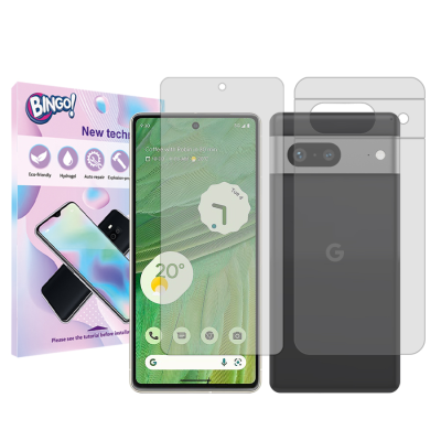 محافظ صفحه نمایش شفاف گوشی گوگل Pixel 7 بینگو مدل Tough به همراه محافظ پشت گوشی