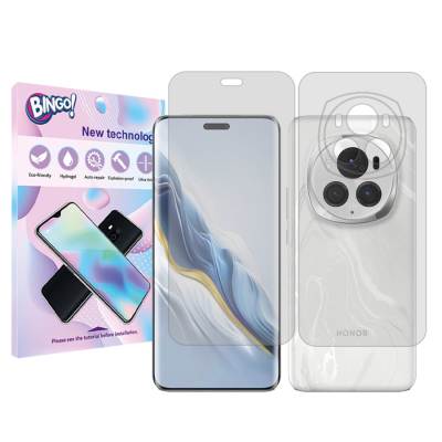 محافظ صفحه نمایش شفاف گوشی آنر Magic 6 Pro بینگو مدل Tough به همراه محافظ پشت گوشی