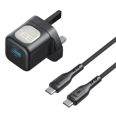 شارژر دیواری 33 وات هویت مدل UC233 به همراه کابل تایپ سی