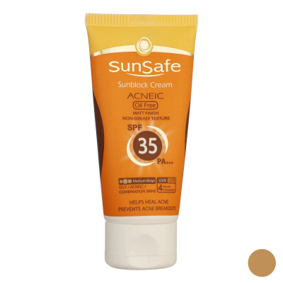 کرم ضد آفتاب رنگی سان سیف SPF 35 مدل 01 مناسب برای پوست چرب وزن 50 گرم
