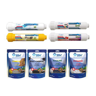 فیلتر دستگاه تصفیه آب اس اس وی مدل P.M.A.I مجموعه 4 عددی به همراه شارژر یدک