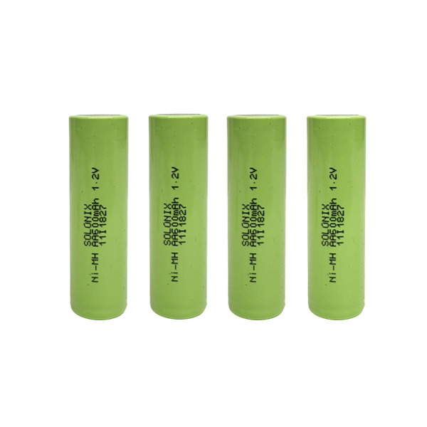 باتری قلمی قابل شارژ سولونیکس مدل صنعتی 600mAh سرتخت بسته 4 عددی