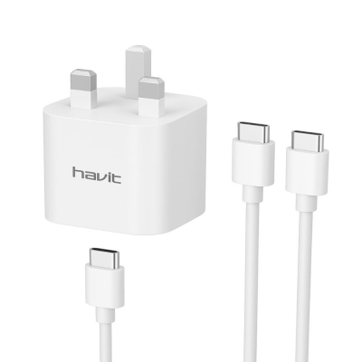 شارژر دیواری هویت مدل ST712 به همراه کابل دو سر تایپ سی به توان 20 وات