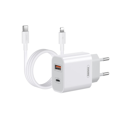 شارژر دیواری ریمکس مدل PD U68 به همراه کابل تایپ سی به لایتنینگ