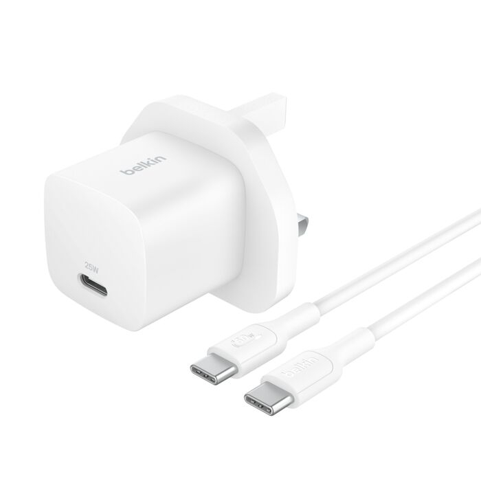 شارژر دیواری بلکین 25 وات مدل BoostCharge به همرا کابل USB-C