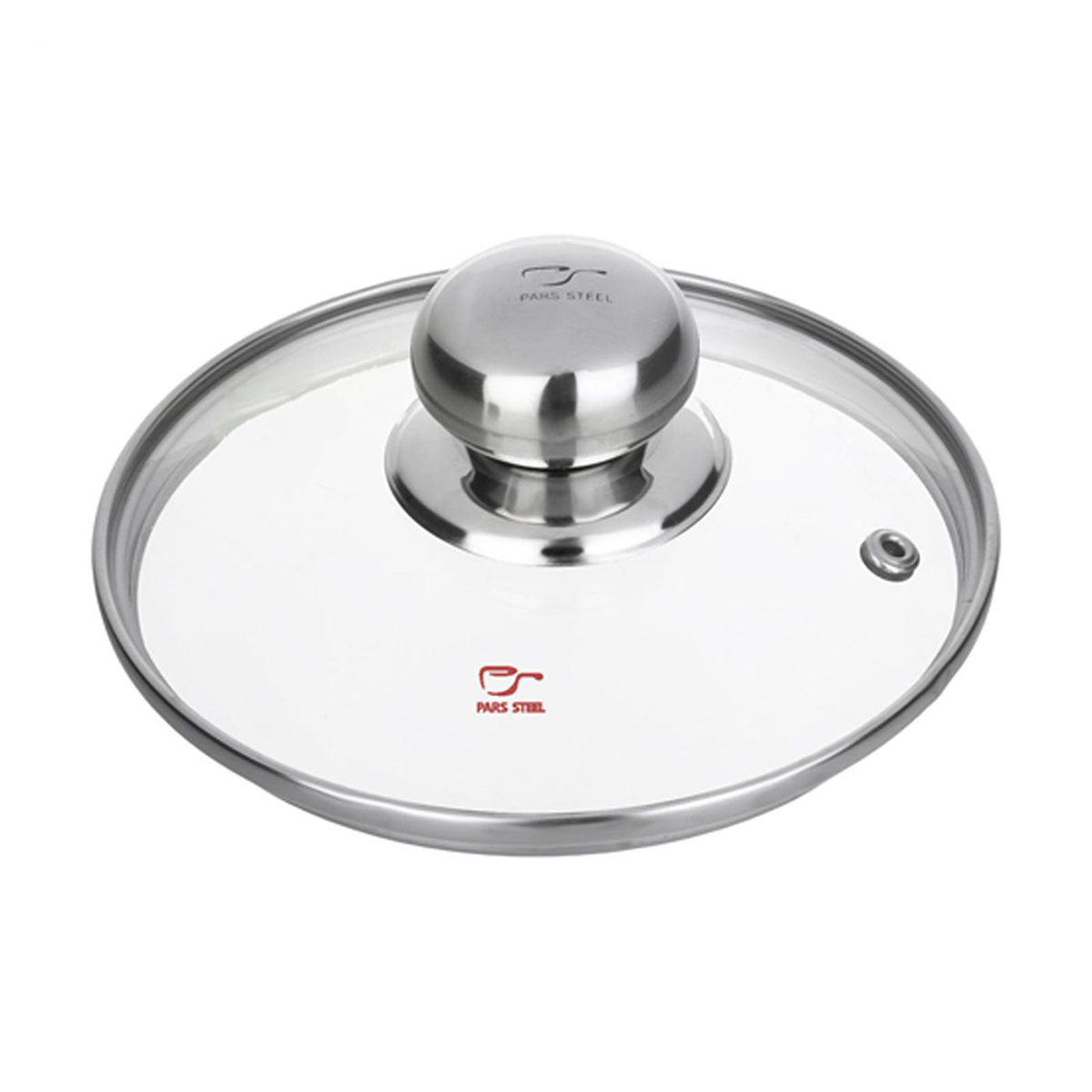 درب قابلمه پیرکس پارس استیل مدل 140 به همراه دسته کروی مونتاژی کوچک-small-image