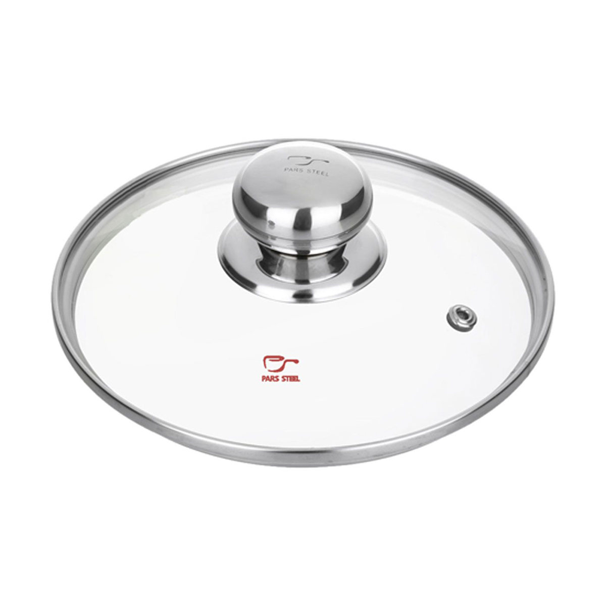 درب قابلمه پیرکس پارس استیل مدل 160 به همراه دسته کروی مونتاژی کوچک-small-image
