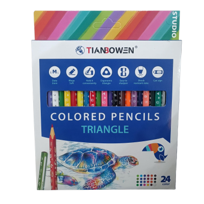 مداد رنگی 24 رنگ تیان بوون مدل Triangle مداد رنگی 24 رنگ تیان بوون مدل Triangle