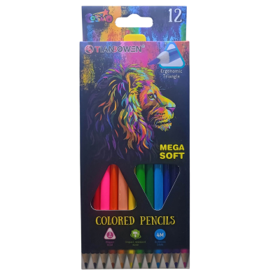 مداد رنگی 12 رنگ تیان بوون مدل شیر مداد رنگی 12 رنگ تیان بوون مدل شیر