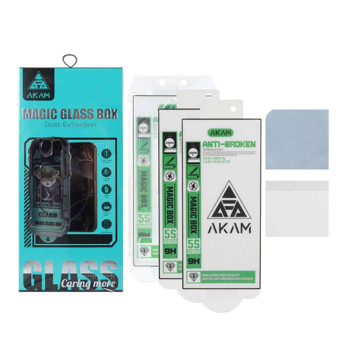 محافظ صفحه نمایش گوشی سامسونگ Galaxy S24 ultra آکام مدل مجیک باکس مجموعه سه عددی