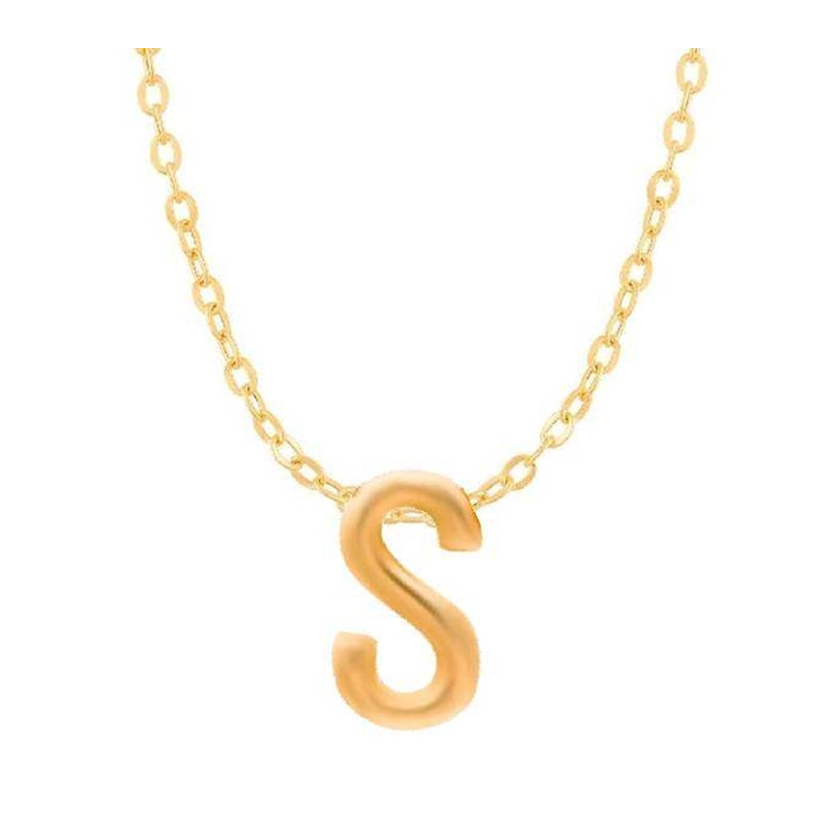 گردنبند طلا 18 عیار اپال گلد مدل حروف سه بعدی هلیوم انگلیسی S