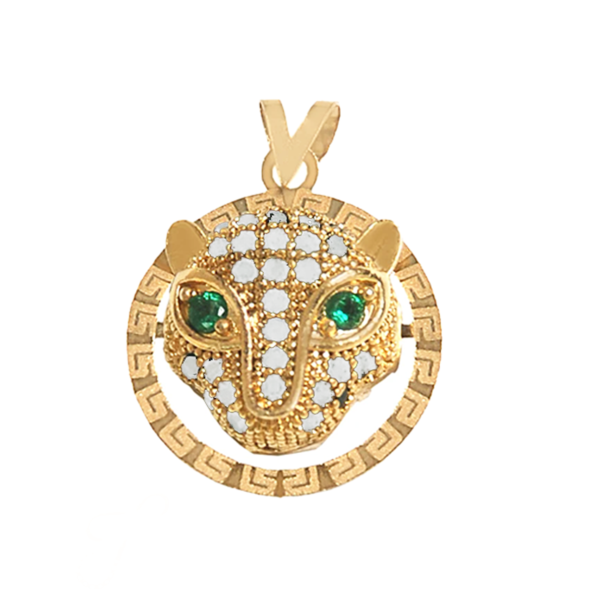 آویز طلا 18 عیار زنانه هماتیت گلد مدل پلنگ زمرد کد 136367