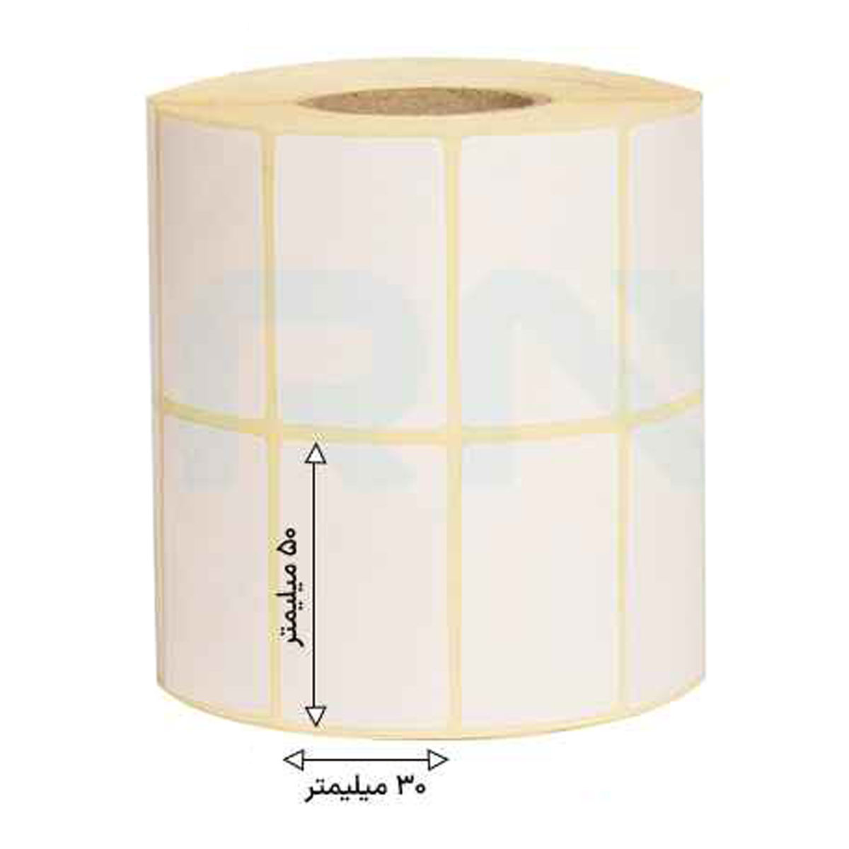 رول 3000 تایی لیبل کاغذی دو ردیفه 50x30 رول 3000 تایی لیبل کاغذی دو ردیفه 50x30