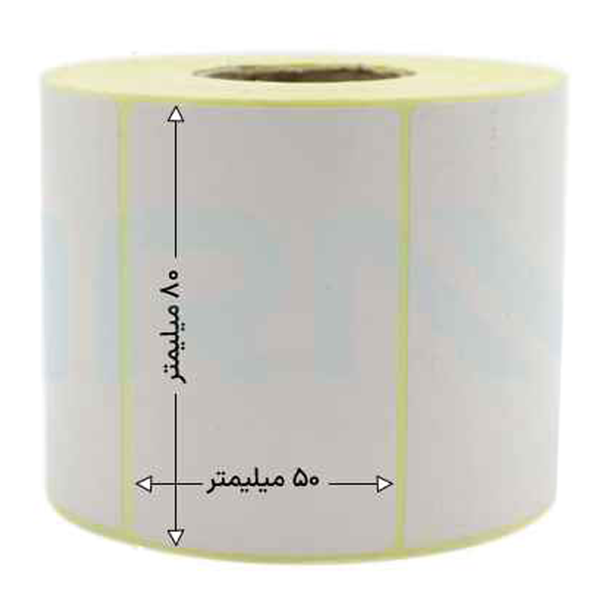 رول 1000 تایی لیبل کاغذی تک ردیفه 80x50 رول 1000 تایی لیبل کاغذی تک ردیفه 80x50