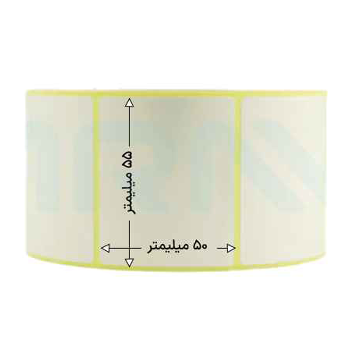 رول 1000 تایی لیبل کاغذی تک ردیفه 55x50