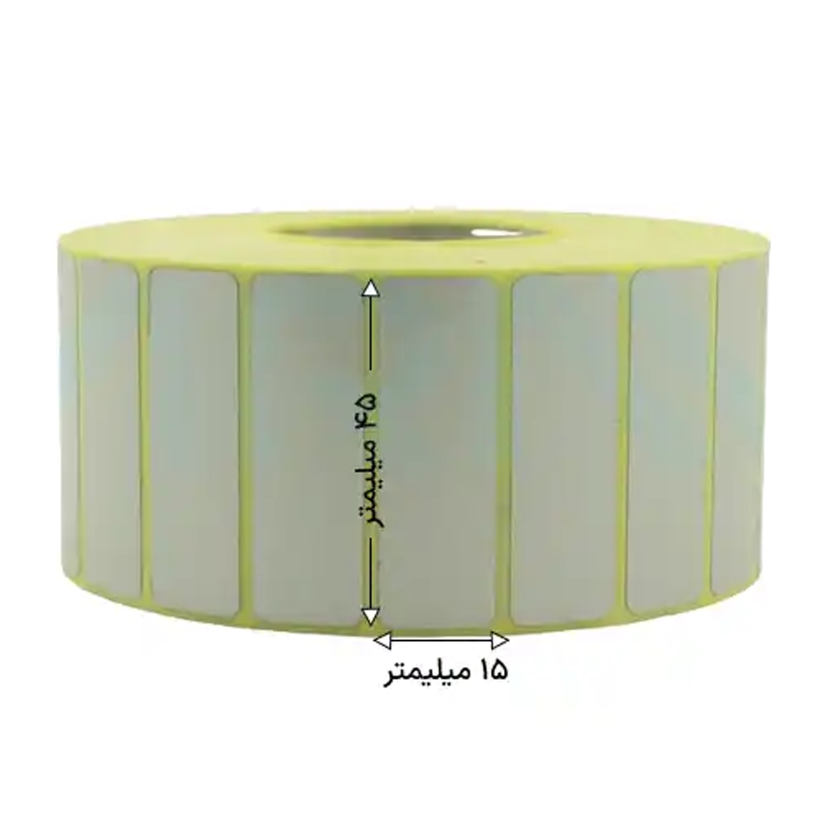 رول 2000 تایی لیبل کاغذی تک ردیفه 45x15 رول 2000 تایی لیبل کاغذی تک ردیفه 45x15-small-image