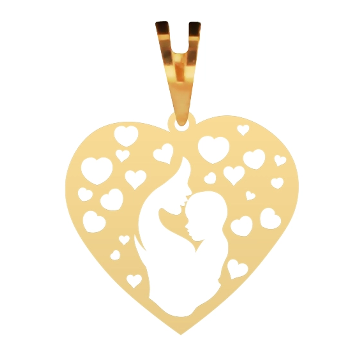 آویز طلا 18 عیار زنانه شمیم گلد گالری مدل مادر و کودک کد P-68