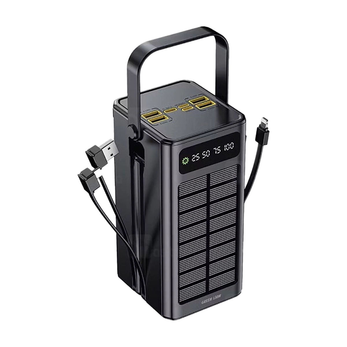 پاوربانک خورشیدی گرین لاین مدل Solar X GLPX50 GNSOL50PB60BK ظرفیت 60000 میلی آمپر ساعت