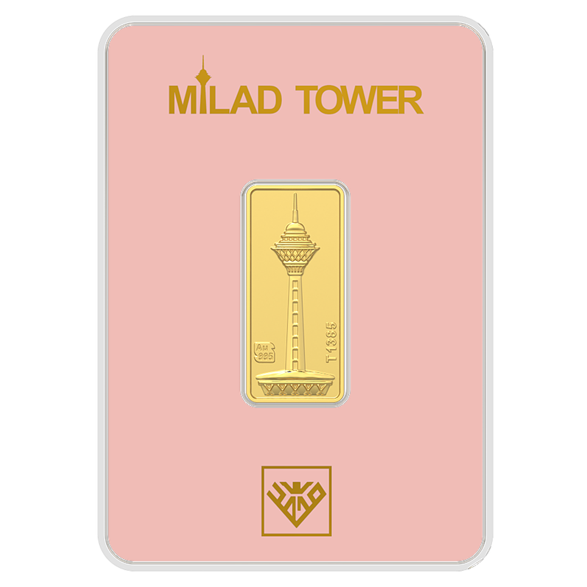 شمش طلا 500 سوتی 24 عیار طلای محمد مدل برج میلاد کد SM500