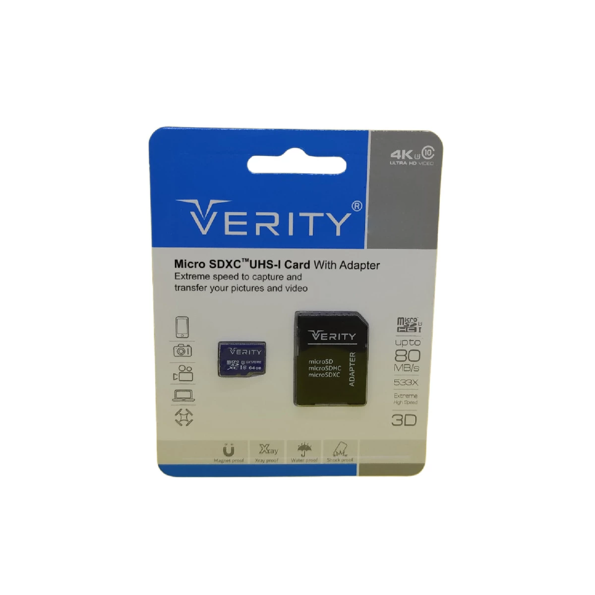 کارت حافظه microSDXC وریتی مدل Final 533X کلاس 10 استاندارد UHS-I U3 سرعت 80MBps ظرفیت 256 گیگابایت به همراه آداپتور SD -small-image