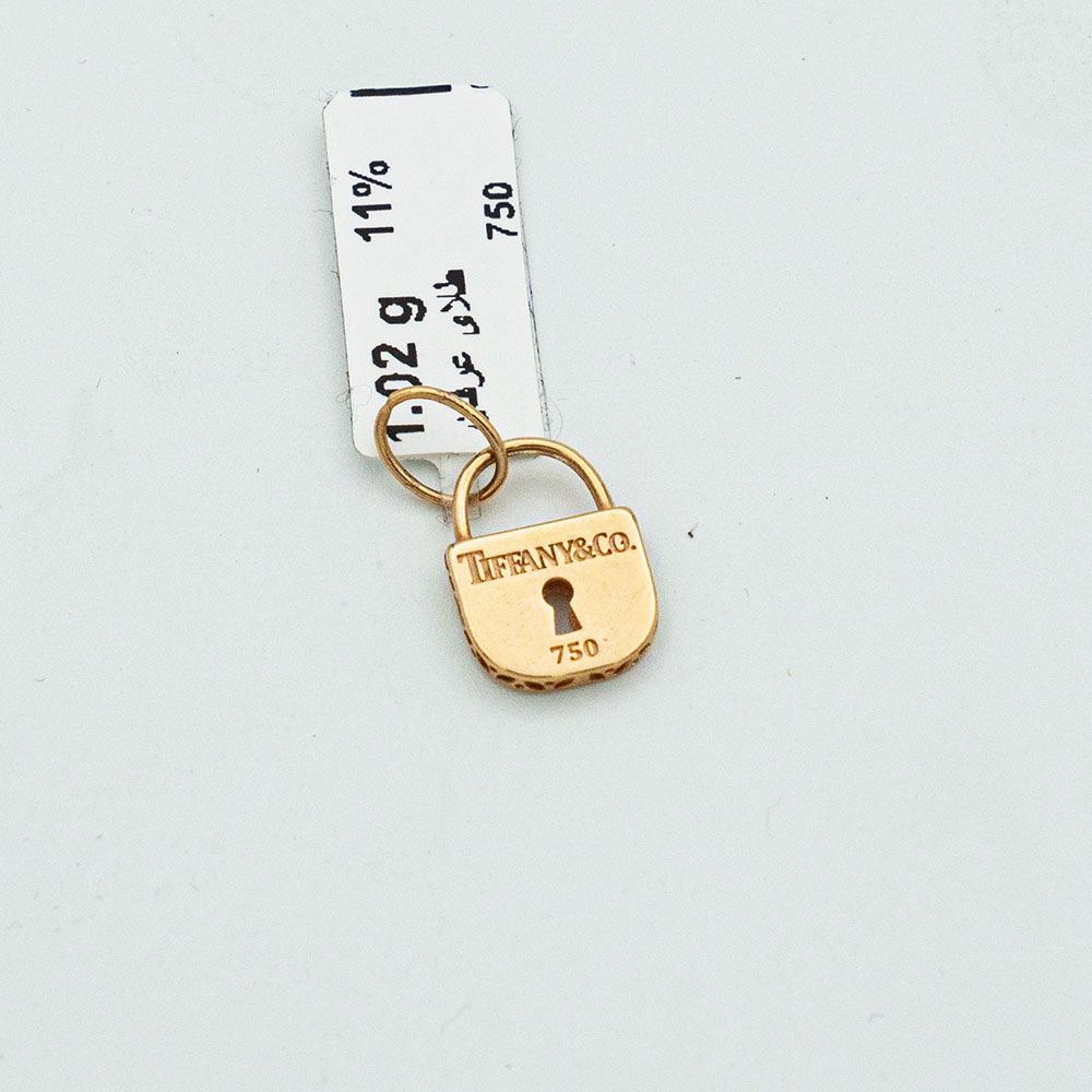 پلاک طلا 18 عیار گالری طلا عرفان تیفانی مدل قفل کد 4313