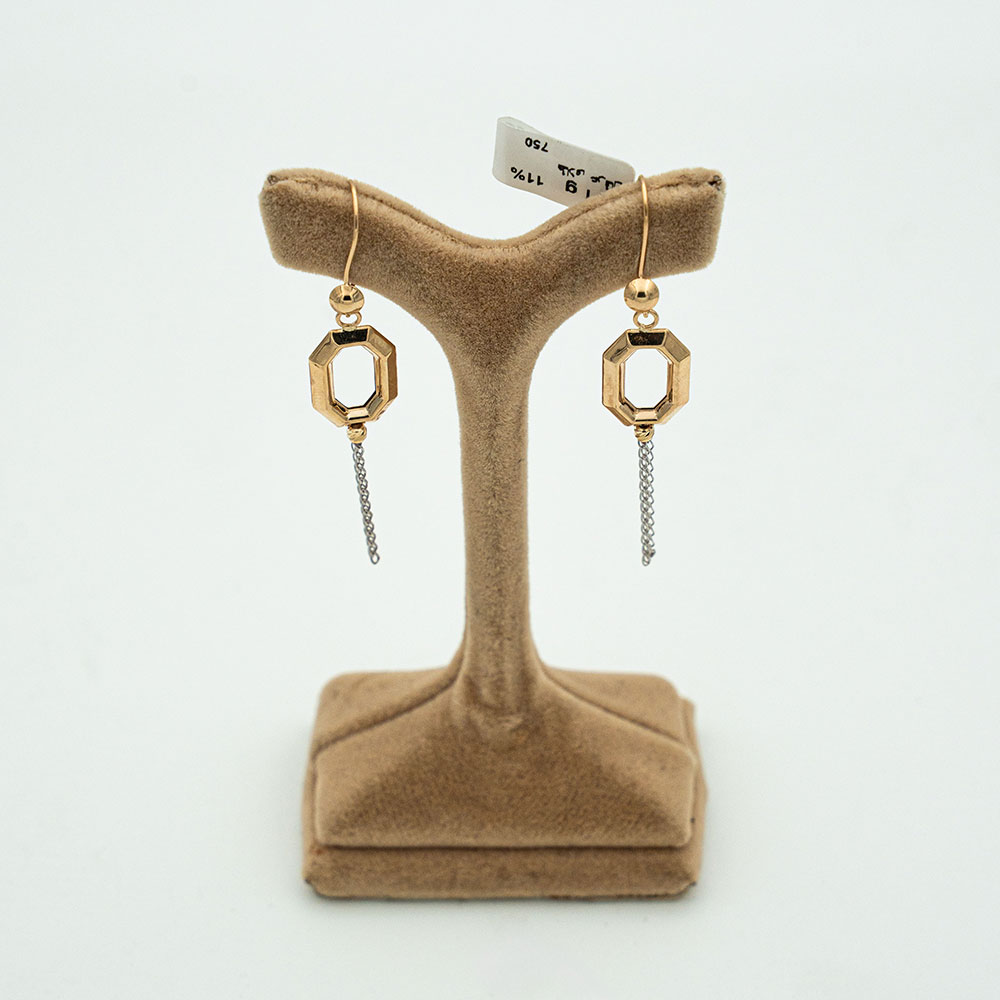 گوشواره طلا 18 عیار گالری طلا عرفان مدل هندسی کد4560 گوشواره طلا 18 عیار گالری طلا عرفان مدل هندسی کد4560