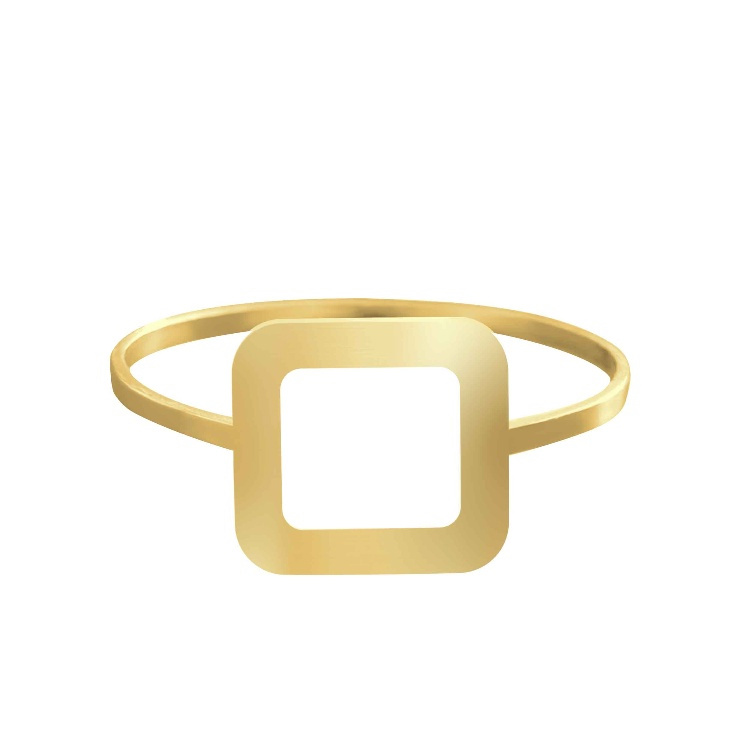 انگشتر طلا 18 عیار زنانه شمیم گلد گالری کد AA58 طرح مربع