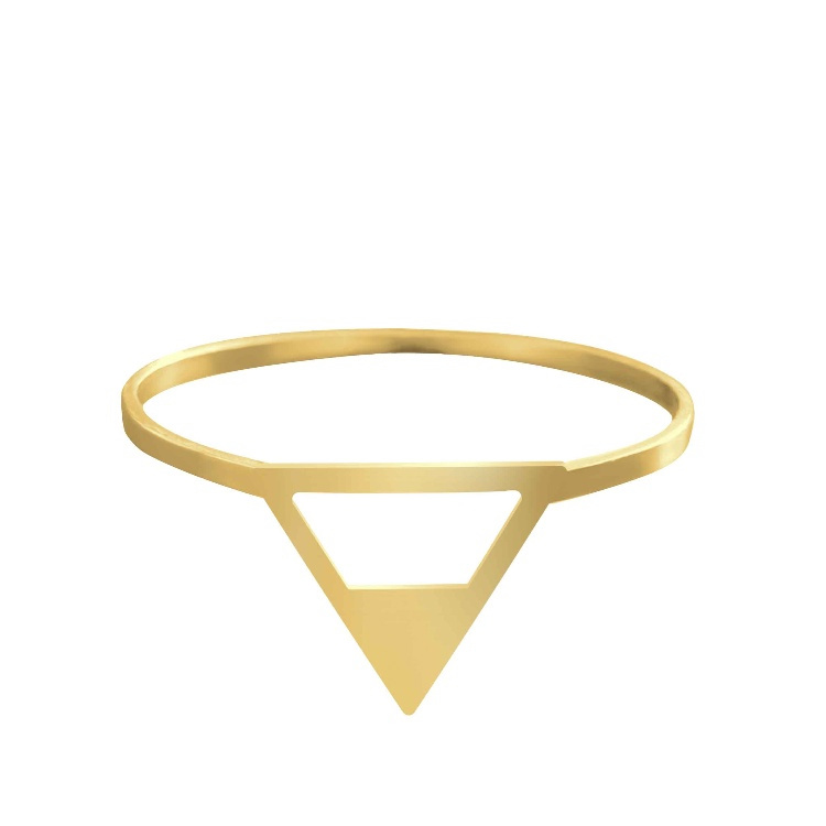 انگشتر طلا 18 عیار زنانه شمیم گلد گالری کد AA69 طرح مثلث
