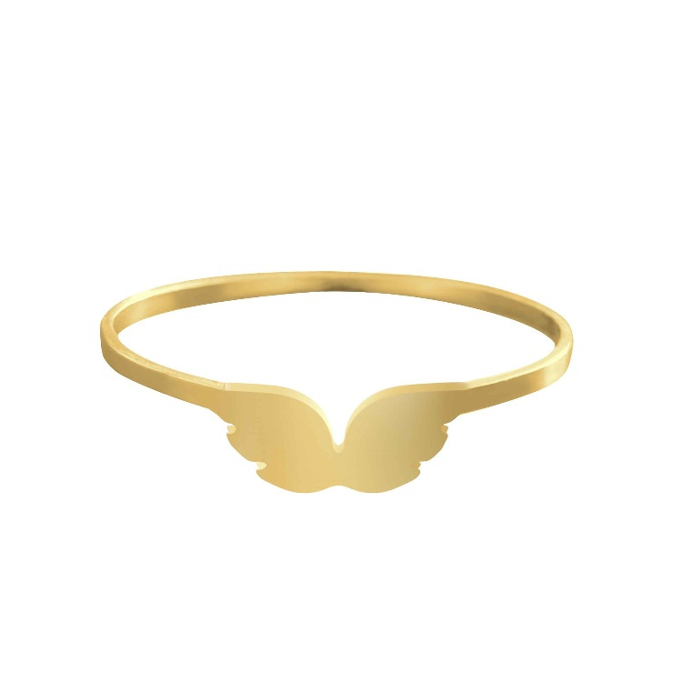 انگشتر طلا 18 عیار زنانه شمیم گلد گالری طرح بال فرشته کد AA 94