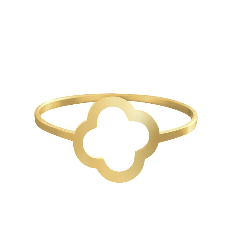 انگشتر طلا 18 عیار زنانه شمیم گلد گالری کد AA40 طرح فانتزی ونکلیف