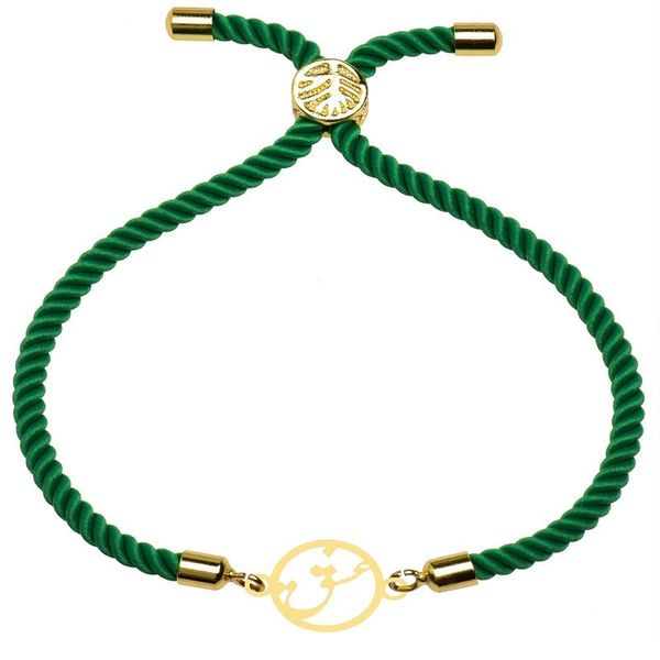 دستبند طلا 18 عیار دخترانه شمیم گلد گالری مدل عشق و قلب کد 642