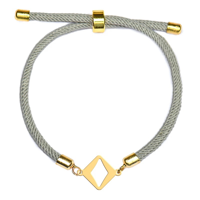 دستبند طلا 18 عیار دخترانه شمیم گلد گالری مدل اشکال هندسی 629