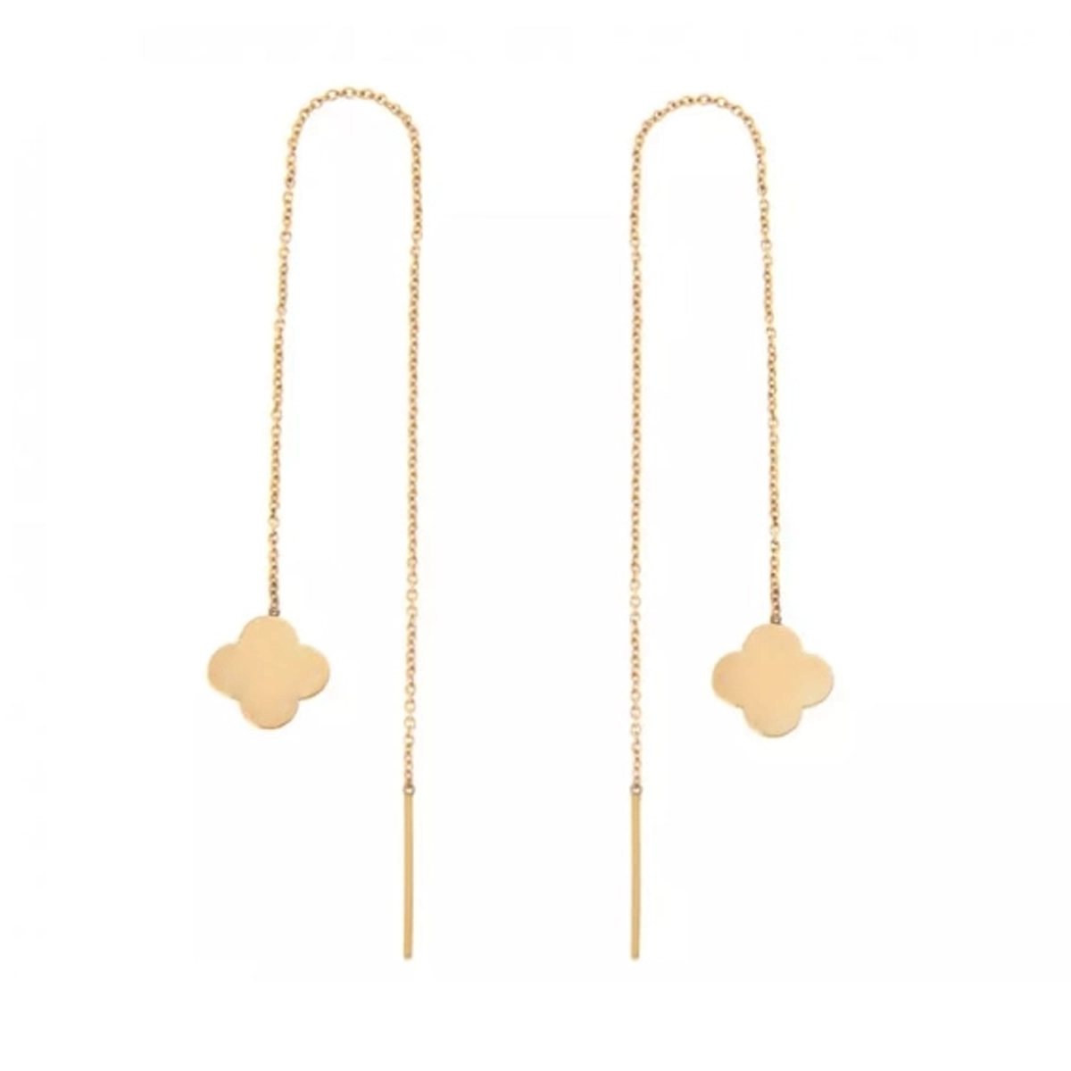 گوشواره طلا زنانه اپال گلد مدل بخیه ای ونکلیف توپر 00145