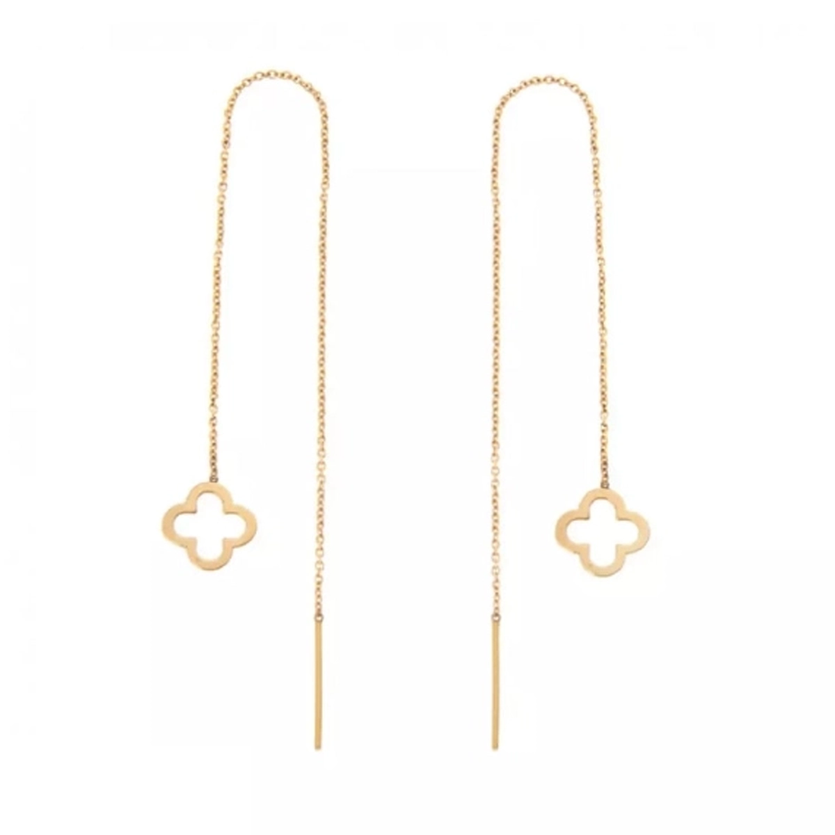 گوشواره طلا زنانه اپال گلد مدل بخیه ای ونکلیف توخالی 003