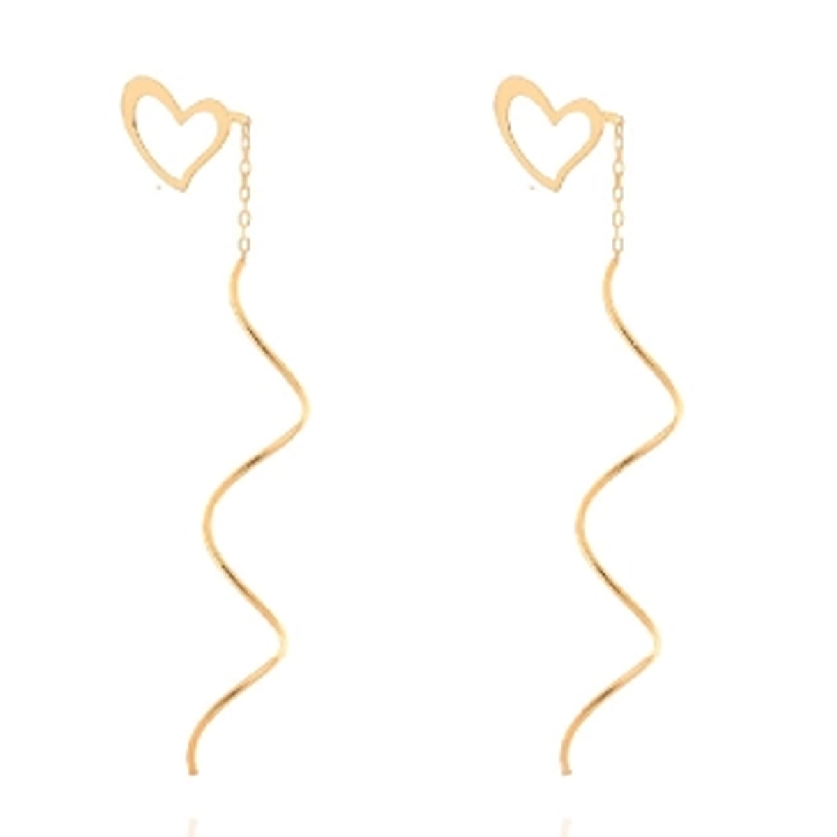 گوشواره طلا زنانه اپال گلد مدل آویزی قلب توخالی گوشواره طلا زنانه اپال گلد مدل آویزی قلب توخالی