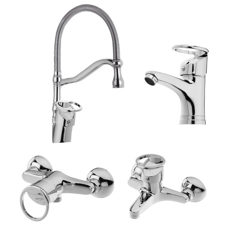 ست شیرآلات توفیق مدل النگویی فنری مجموعه 4 عددی