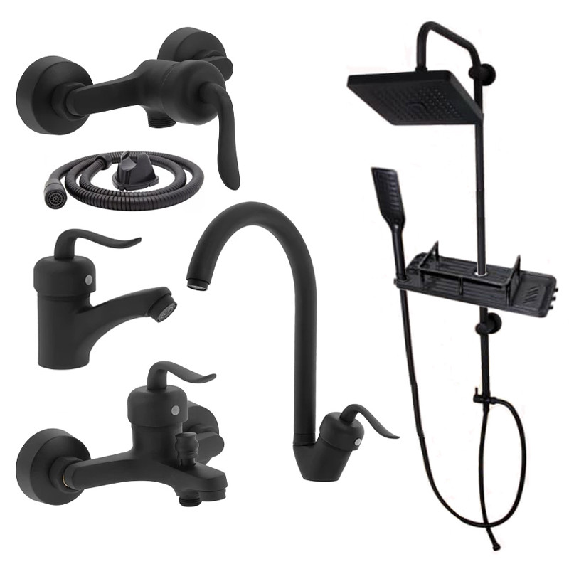 ست شیرآلات توفیق مدل قاصدک پلاس سبددار مجموعه 6 عددی