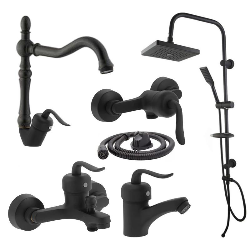 ست شیرآلات شیرآلات بهداشتی و ساختمانی توفیق مدل قجری پلاس مجموعه 6 عددی