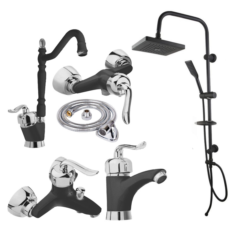 ست شیرالات شیرآلات بهداشتی و ساختمانی توفیق مدل قجری مجموعه 6 عددی