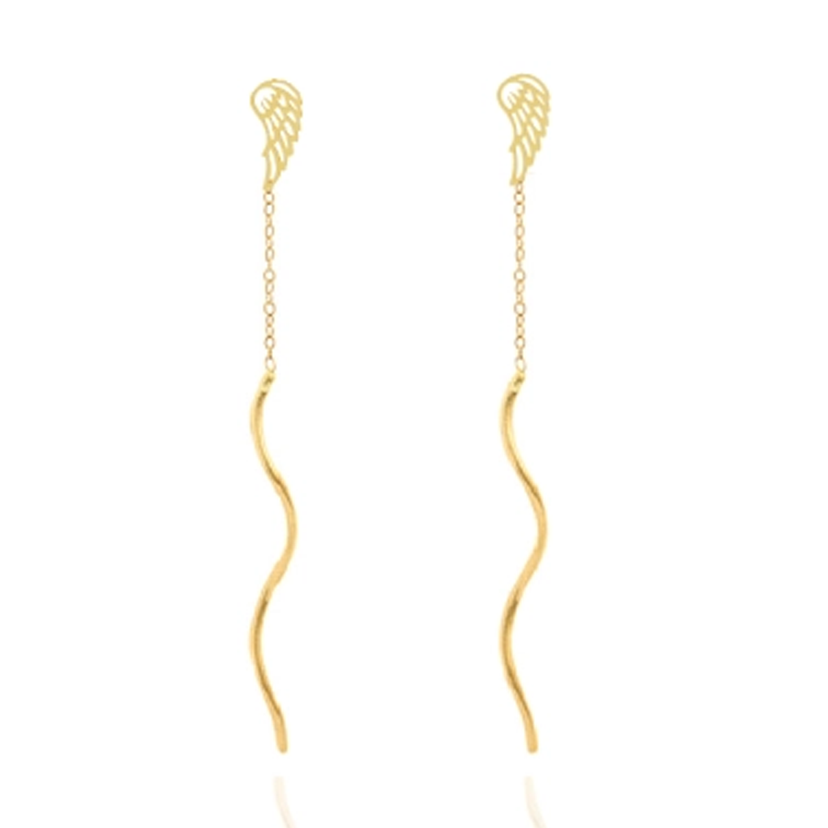 گوشواره طلا زنانه اپال گلد مدل پیچی بال فرشته