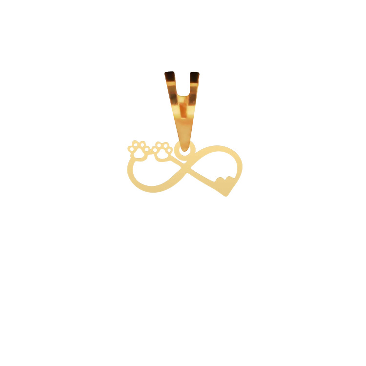 پلاک گردنبند طلا 18 عیار شمیم گلد گالری مدل بی نهایت و ردپا کد P-32