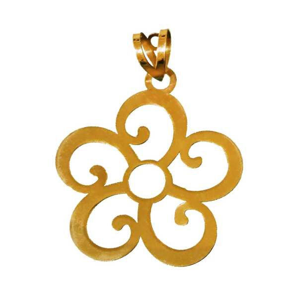 آویز گردنبند طلا 18 عیار شمیم گلد گالری طرح گل