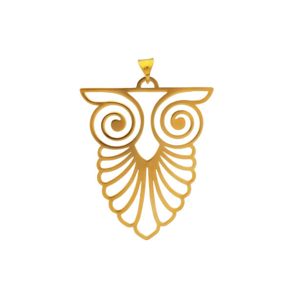 آویز گردنبند طلا 18 عیار شمیم گلد گالری طرح بوف مدل DP45