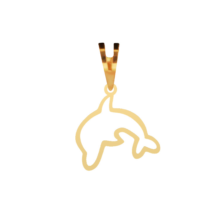 آویز گردنبند طلا 750 عیار شمیم گلد گالری کد دلفین کد P-113