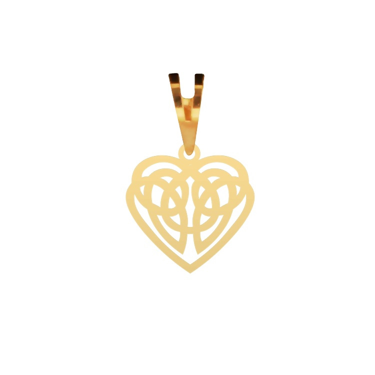 پلاک گردنبند طلا 18 عیار شمیم گلد گالری مدل قلب کد P-26