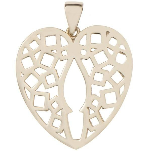 آویز گردنبند طلا 18 عیار شمیم گلد گالری طرح قلب کد SG261